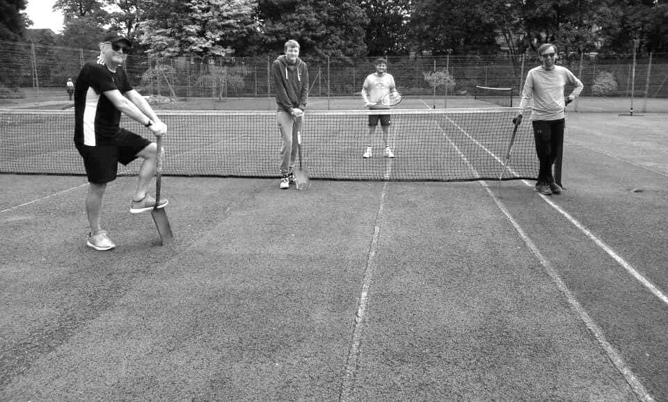 Beacon Park Tennis Courts Breaking Ground bw