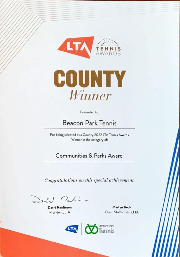 beacon park tennis award